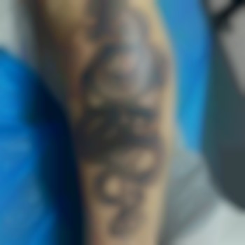 Тату змея череп кинжал, фото - Тату мастер Євгенія Бігула