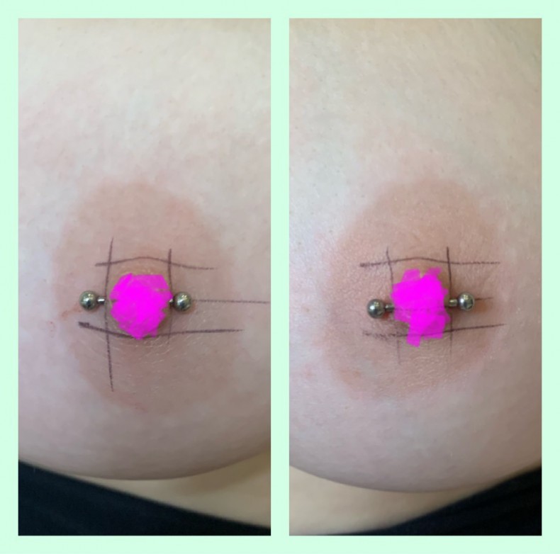 Пірсинг жиночіх сосків, фото - Майстер з пірсингу Тетяна Ананьєва