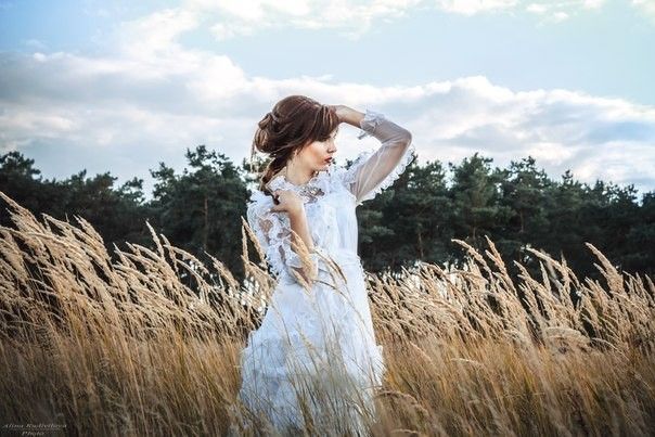 Фотосесія на природі у полі сукні, фото - Візажист Елена Кожушко