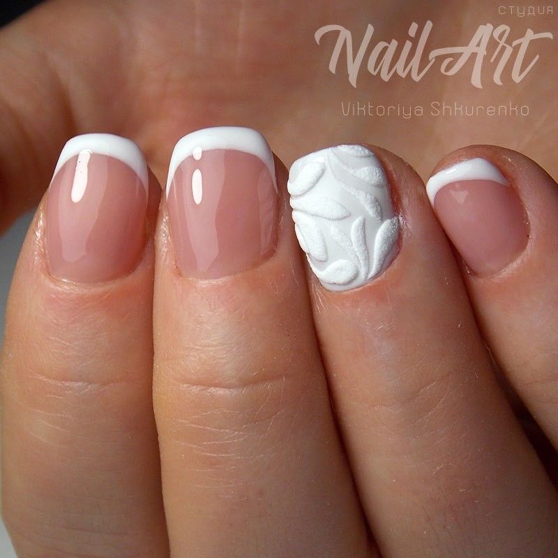 Белый маникюр нежный французский, фото - Ногтевая студия Nail Art