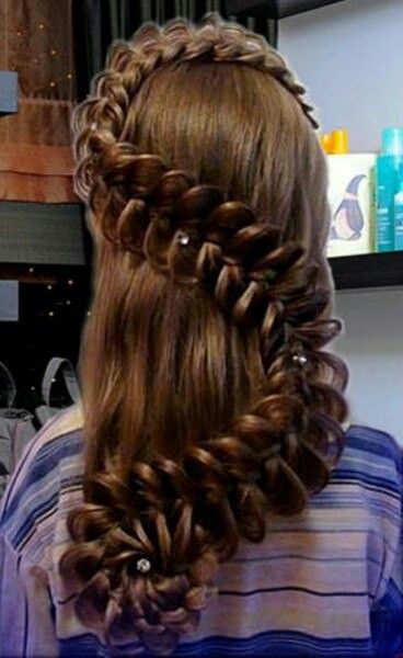 Укладка волос плетение на длинные волосы, фото -  Яна Гергелюк