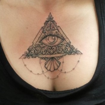 Тату для дівчат око чорно-білі, фото - Тату салон TattooArt
