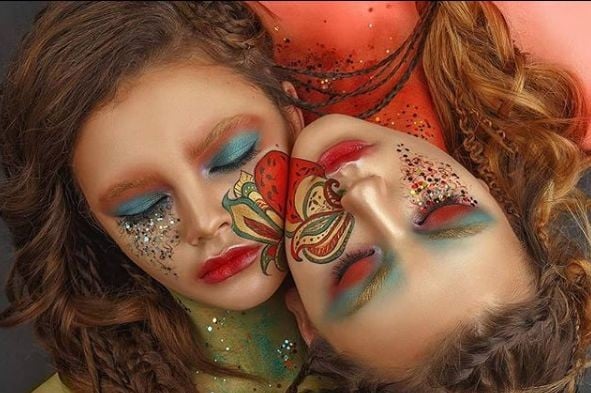 Макияж с блестками необычный для фотосессии, фото - Визажист Светлана Тырса
