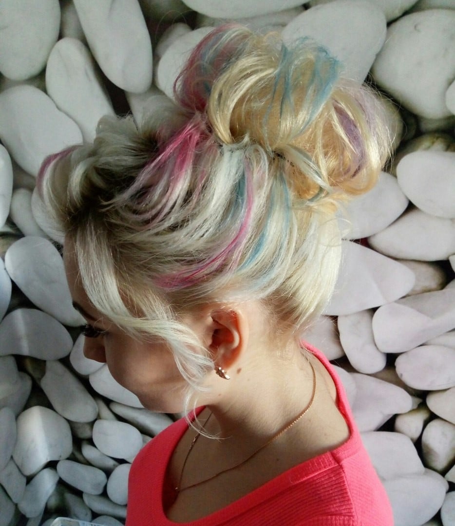 Блонд теплый с темными корнями, фото - Парикмахер Ольга Шинкаренко