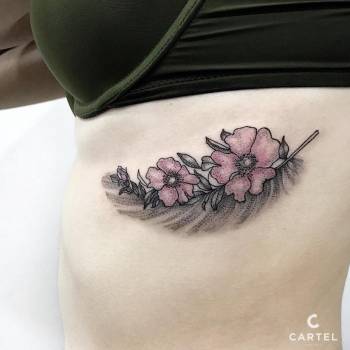 Тату женские цветные цветы, фото - Тату салон Cartel Tattoo