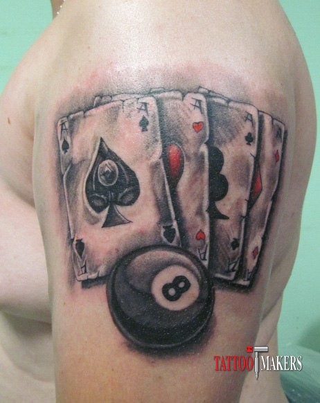 Мужские на плече цветные, фото -  Tattoo Makers