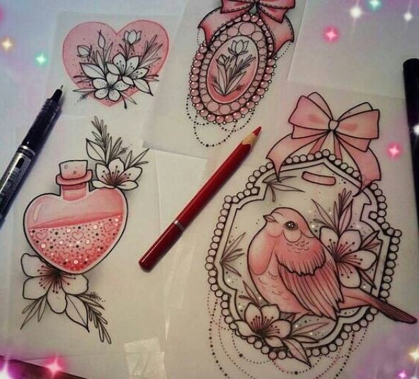 Образцы акционных эскизов из каталога, фото -  VeAn Tattoo White