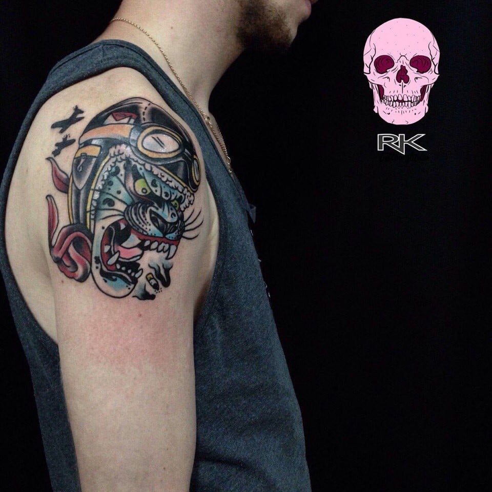 Для хлопців на плечі кольорові, фото - Тату салон RK Tattoo Studio