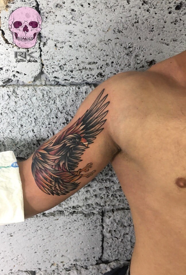 Для хлопців на плечі кольорові, фото - Тату салон RK Tattoo Studio