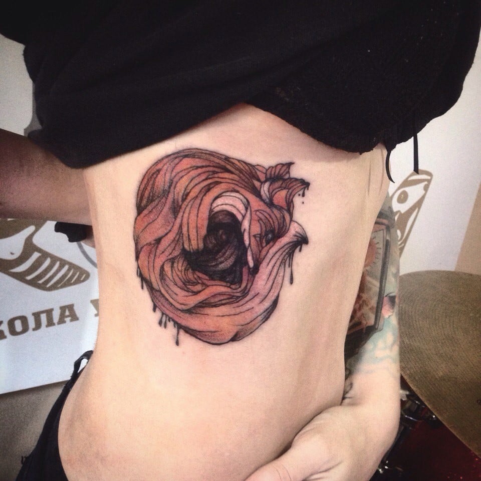 Женские цветные лиса, фото - Тату мастер Юля Бабич