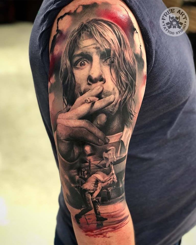 Для хлопців на плечі кольорові, фото - Тату салон Free Art Tattoo