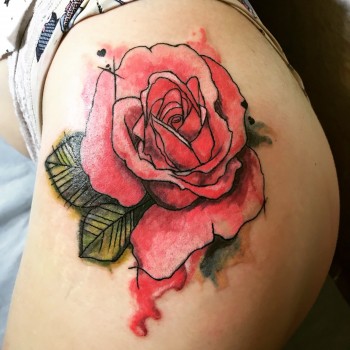 Тату женские роза цветные, фото -  Светлана Коваленко