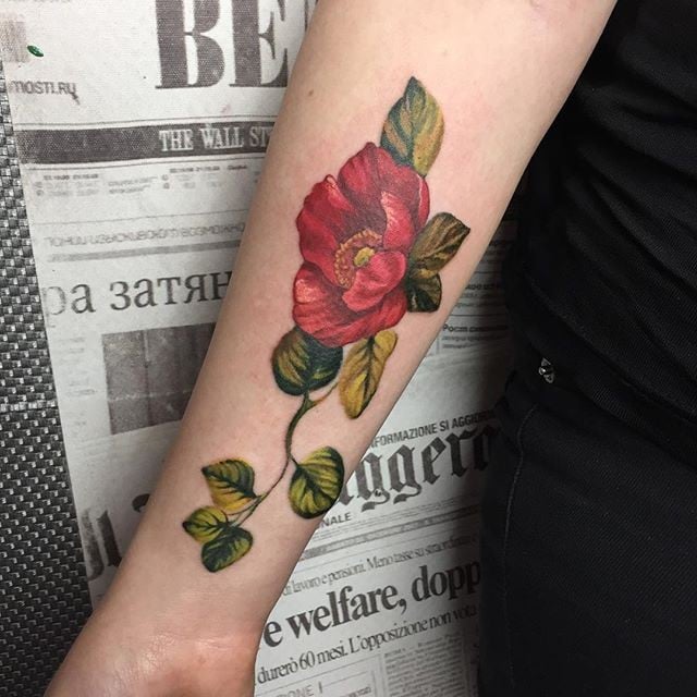 Для дівчат на передпліччі кольорові, фото - Тату майстер Дарья Шишкина