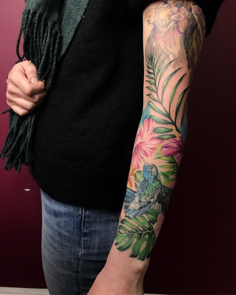 Для дівчат рукав кольорові, фото - Тату майстер Дарья Шишкина