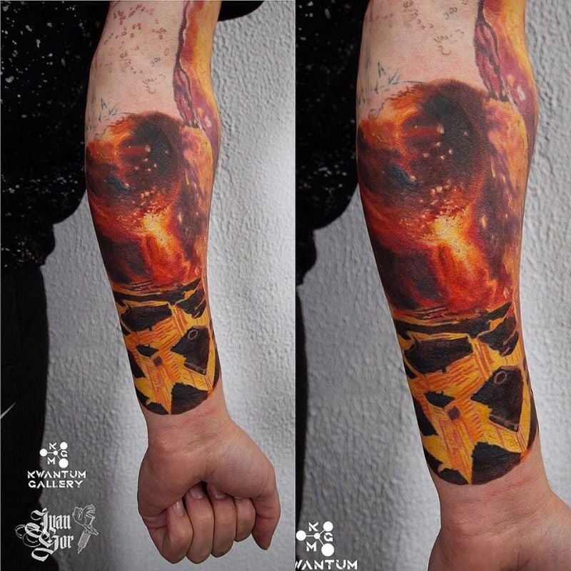 Мужские рукав цветные, фото - Тату салон Kwantum Tattoo Gallery