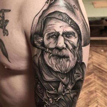 Тату мужские рукав черно-белые, фото - Тату мастер Алеша Кобзева