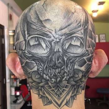 Тату мужские череп черно-белые, фото - Тату мастер Алеша Кобзева