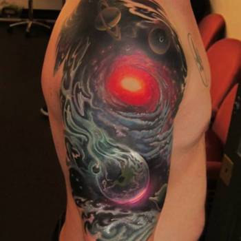 Тату мужские рукав цветные, фото - Тату салон Glazur