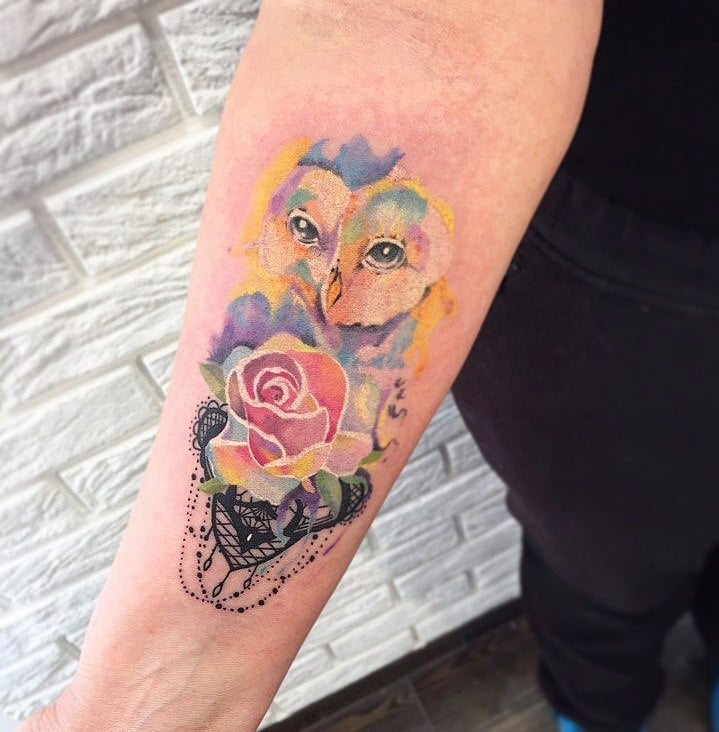 Женские на предплечье роза, фото - Тату мастер Алина Высоцкая