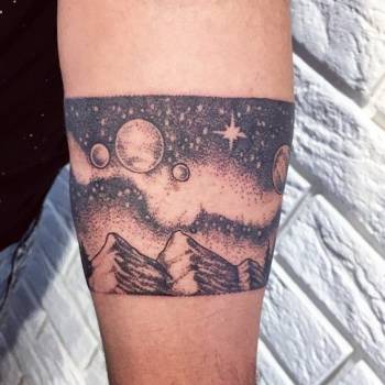 Тату мужские на предплечье черно-белые, фото - Тату мастер Алина Высоцкая