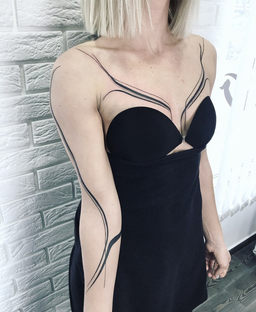 Для дівчат на руці чорно-білі, фото - Тату майстер Вика Наумова