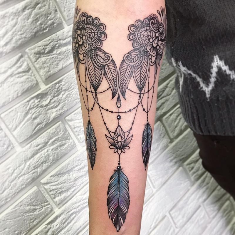 Для дівчат на передпліччі кольорові, фото - Тату майстер Вика Наумова