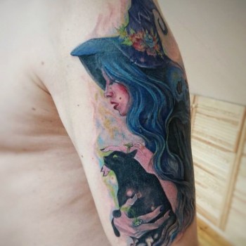Тату для хлопців на плечі кольорові, фото -  ScreamSoul Tattoo