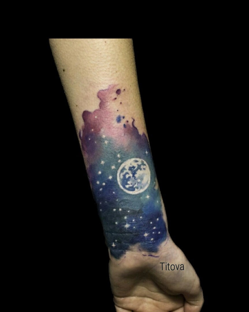 Женские на предплечье цветные, фото - Тату мастер Наталия Титова