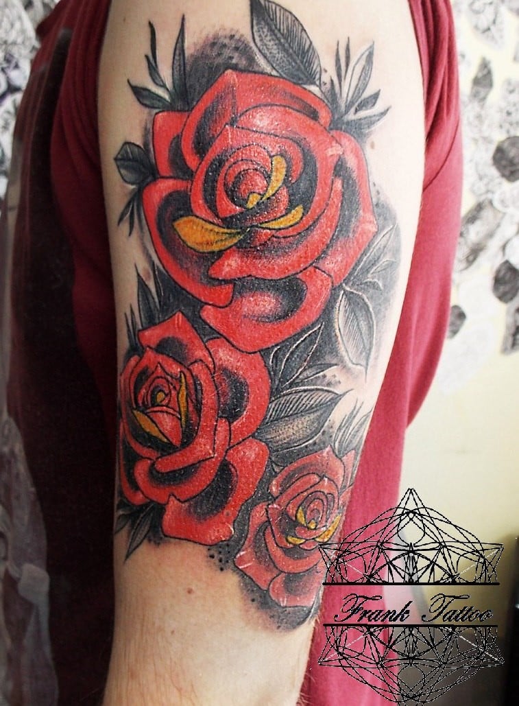 Мужские на руке роза, фото - Тату салон FRANK TATTOO