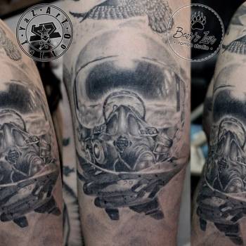 для хлопців, на плечі, чорно-білі, black&grey, літак