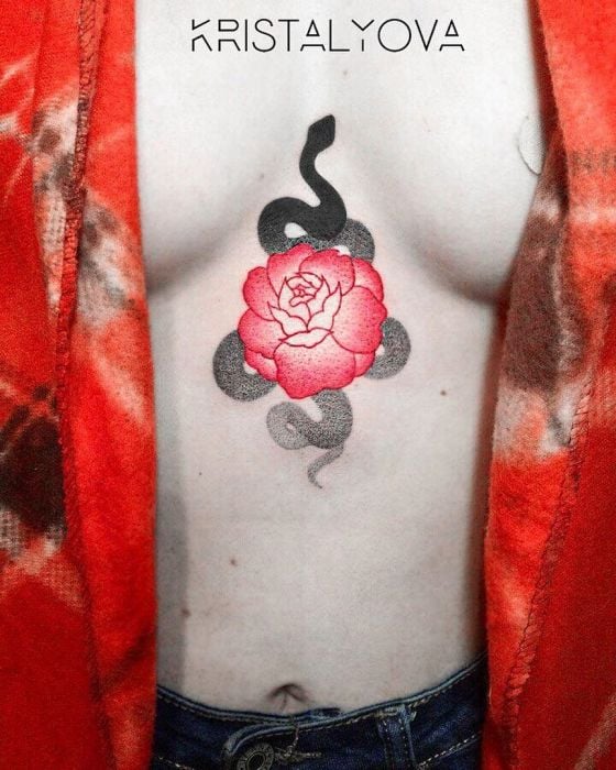 Для дівчат змія кольорові, фото - Тату майстер Маргарита Кристалёва