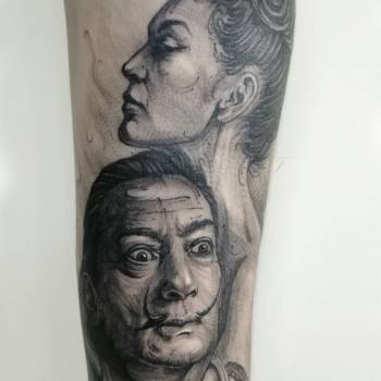 для хлопців, на руці, портрет, black&grey