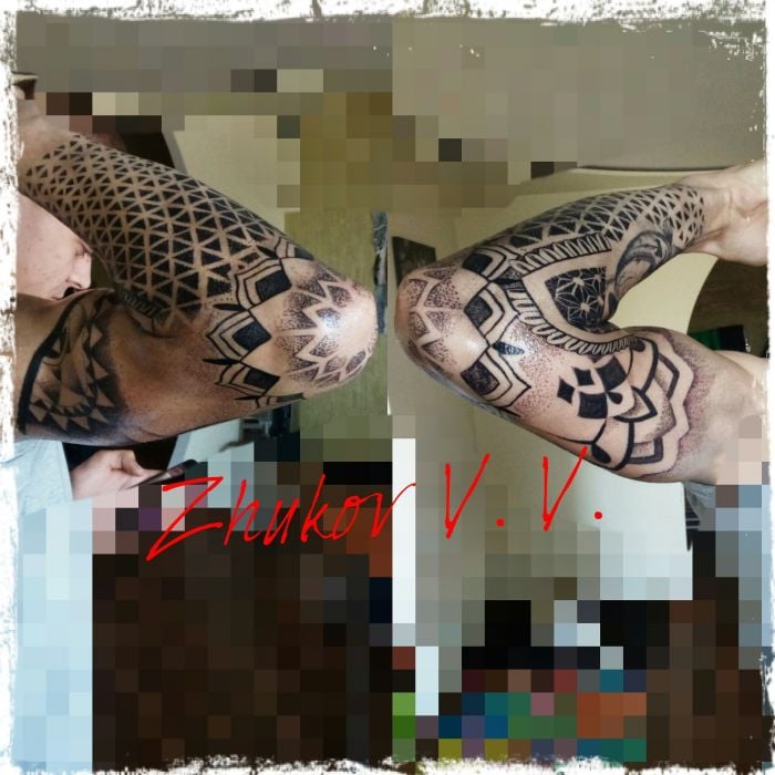 Для хлопців рукав чорно-білі, фото - Тату майстер Виталий Жуков