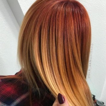 Омбре рудий колір волосся, фото -  Ольга Самойленко