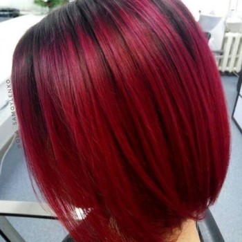 Бордовий колір волосся, фото -  Ольга Самойленко