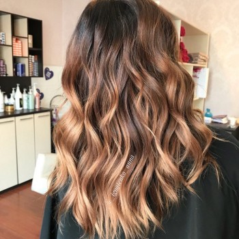 Брондування коричневий колір волосся капучино, фото - Перукар Анна Игнатенко