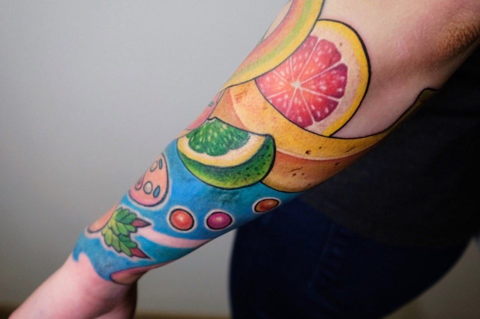 Женские рукав цветные, фото - Тату салон Империя Тату