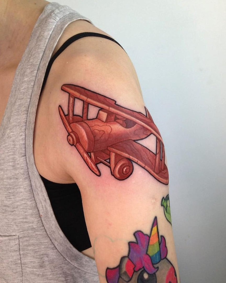 Женские на плече цветные, фото - Тату салон Империя Тату