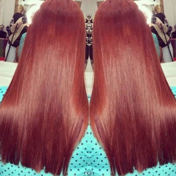 Бордовий колір волосся, фото - Перукар Инна Горностаева