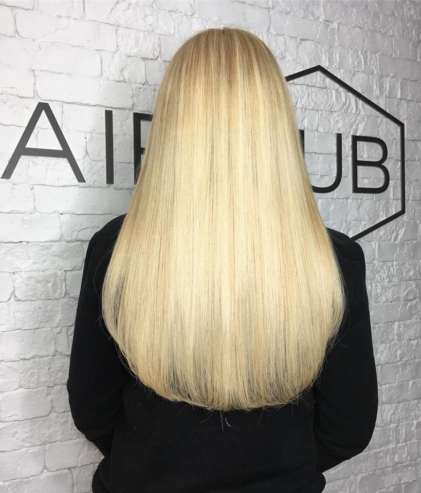 Стрижка на длинные волосы укладка волос блонд, фото -  HAIR HUB OD