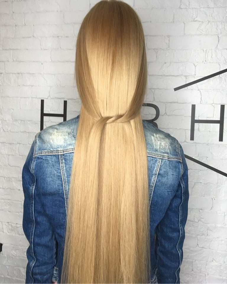 Стрижка на довге волосся укладка блонд, фото -  HAIR HUB OD
