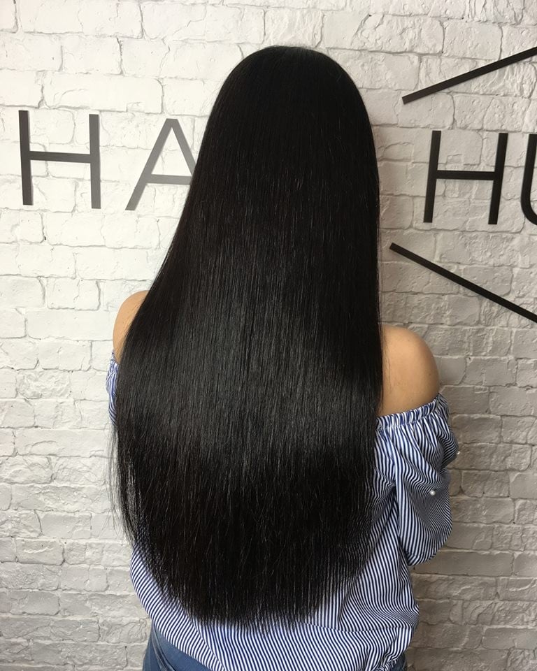 Стрижка на довге волосся укладка чорне, фото -  HAIR HUB OD