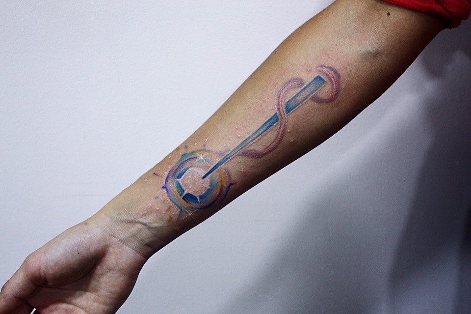 Женские на предплечье цветные, фото - Тату мастер Sanka Tattoo
