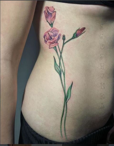 Для дівчат кольорові квіти, фото - Тату майстер Маша Згущонка