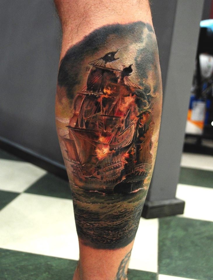 Для хлопців на нозі кольорові, фото - Тату майстер Дмитрий Парамонов