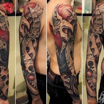 Тату для хлопців рукав кольорові, фото -  Ren Tattoo Studio