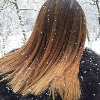 Стрижка на довге волосся складне фарбування теплий блонд, фото - Перукар Анастасия Решетняк