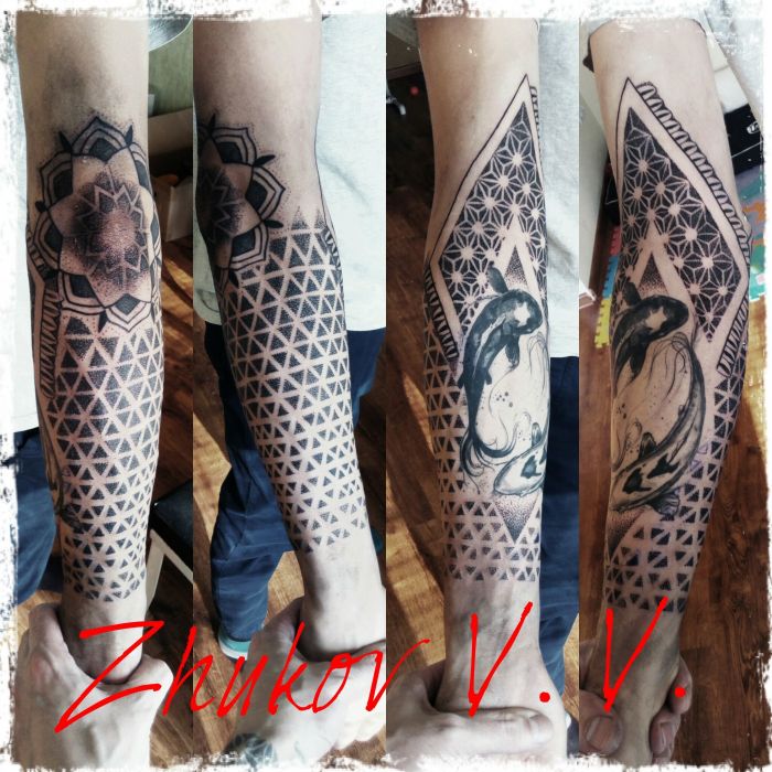 Для дівчат на руці чорно-білі, фото - Тату майстер Виталий Жуков