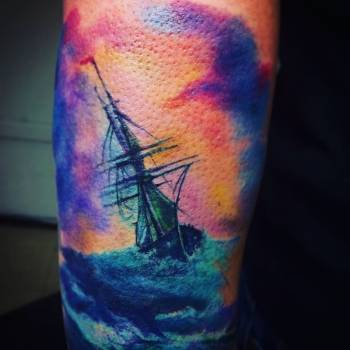 Тату на руці кольорові акварель, фото - Тату майстер Etonadolgo