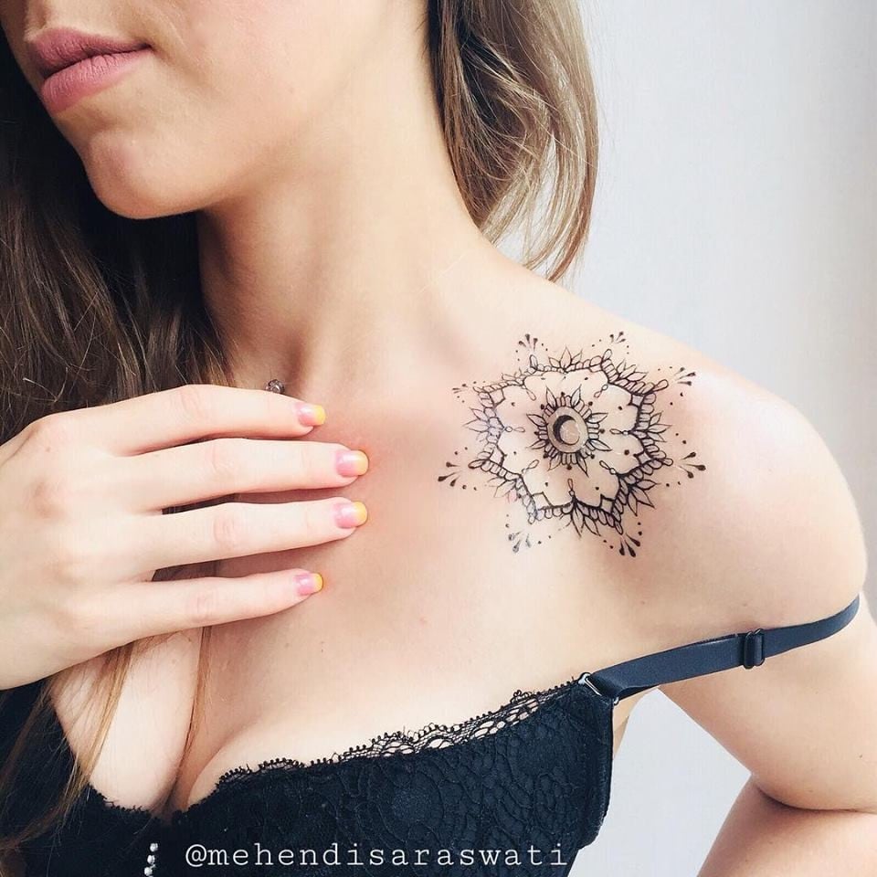 Для дівчат на плечі хною, фото - Тату майстер Ирина